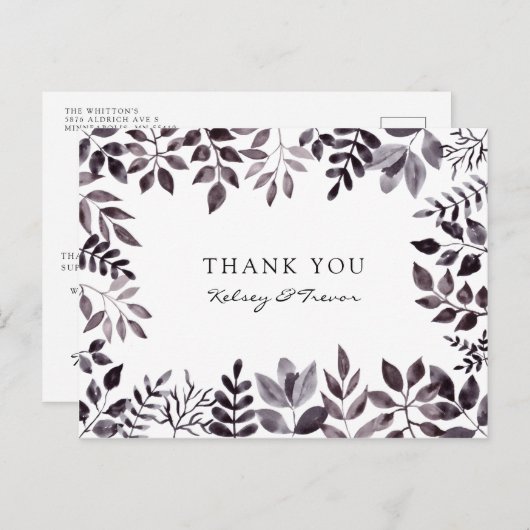 Carte postale Merci d'aquarelle moderne (Devant / Derrière)