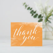 Carte Postale Merci d'aquarelle orange moderne (Debout devant)