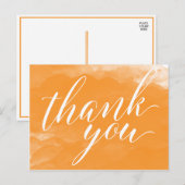 Carte Postale Merci d'aquarelle orange moderne (Devant / Derrière)