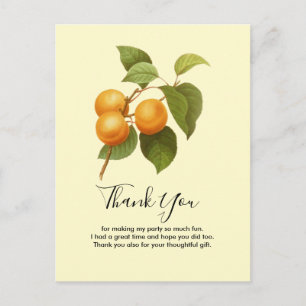 Carte Postale Merci d'aquarelle orange vintage
