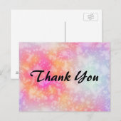 Carte Postale Merci d'aquarelle rose et orange Abstrait (Devant / Derrière)