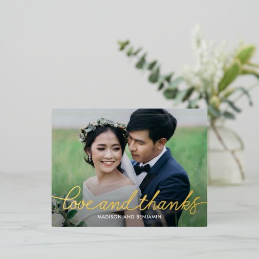 Carte postale Merci Darling Script FOIL (Debout devant)