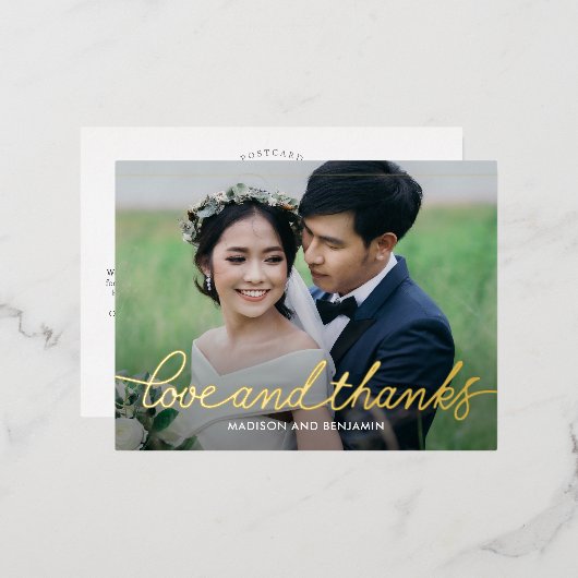 Carte postale Merci Darling Script FOIL (Recto/Verso)