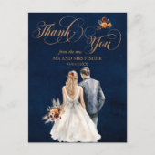 Carte Postale Merci d'automne de la marine Blue Terracotta Rust  (Devant)