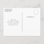 Carte Postale Merci d'automne rustique Citrouille orange (Dos)