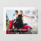 Carte Postale Merci d'aventure pour mariée et mariée mariage (Devant / Derrière)