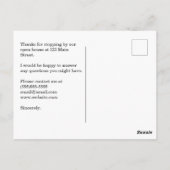 Carte Postale Merci d'avoir arrêté par notre Open House (Dos)