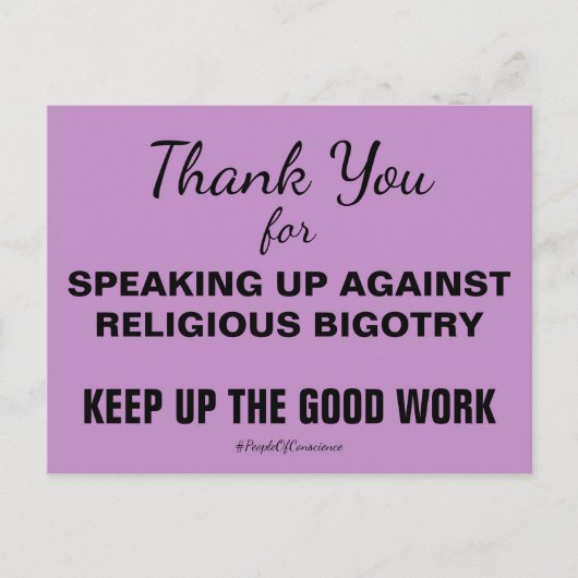 Carte Postale Merci D'Avoir Parlé Contre L'Antisémitisme (Devant)