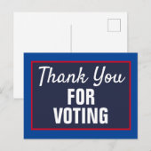 Carte Postale Merci d'avoir voté lors de l'élection 2020 (Devant / Derrière)