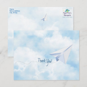 Carte Postale Merci de Baby shower d'avion papier