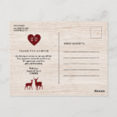 Carte Postale Merci de Baby shower de bûcheron doux (Dos)