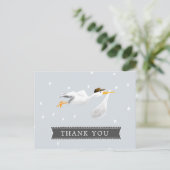 Carte Postale Merci de Baby shower de cigogne (Debout devant)