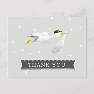 Carte Postale Merci de Baby shower de cigogne