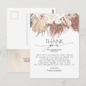 Carte Postale Merci de Baby shower de feuillage Feuille de palmi (Devant / Derrière)