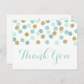 Carte postale Merci de Baby shower de menthe et d' (Devant / Derrière)