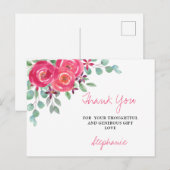 Carte postale Merci de Baby shower floral pour fil (Devant / Derrière)