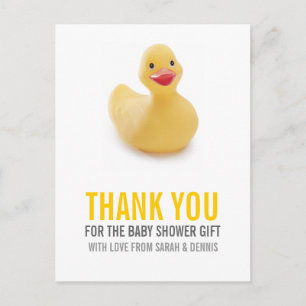 Carte Postale Merci de Baby shower jaune