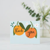 Carte Postale Merci de Baby shower orange (Debout devant)