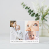 Carte Postale Merci de Baby shower photo Sweet Three (Debout devant)