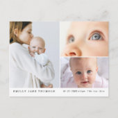 Carte Postale Merci de Baby shower photo Sweet Three (Devant)