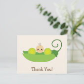 Carte Postale Merci de Baby shower vert doux pois (Debout devant)