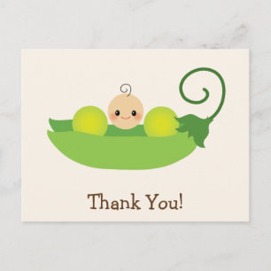 Carte Postale Merci de Baby shower vert doux pois
