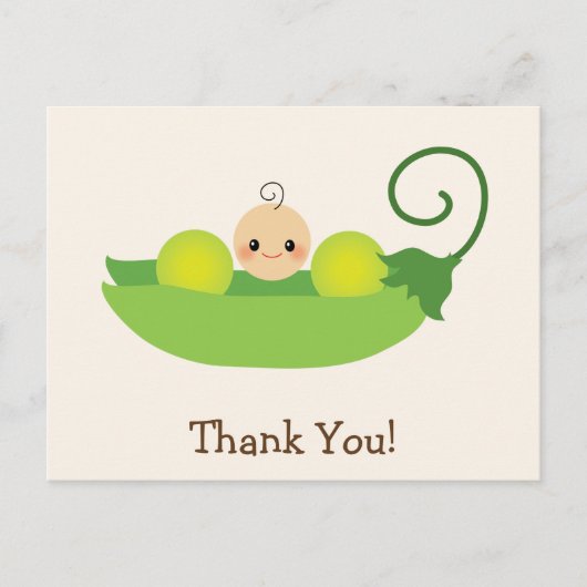 Carte Postale Merci de Baby shower vert doux pois (Devant)