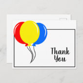 Carte Postale Merci de ballons colorés (Devant / Derrière)