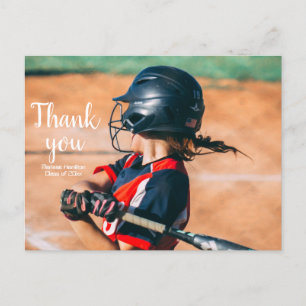 Carte postale Merci de base-ball simple sportif