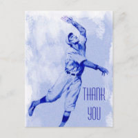 Carte postale Merci de base-ball vintage