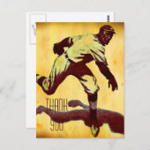 Carte postale Merci de baseball vintage (Devant / Derrière)