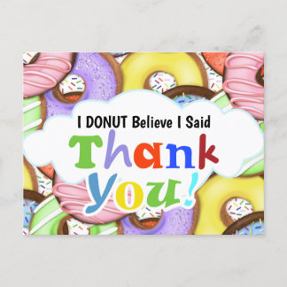 Carte Postale Merci de beignes colorés amusants