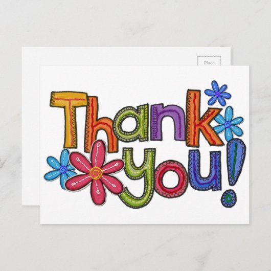 Carte Postale Merci de broderie rustique (Devant / Derrière)