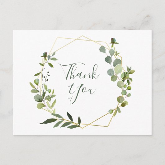 Carte Postale Merci de cadre géométrique Eucalyptus moderne (Devant)