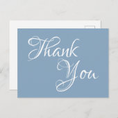 Carte Postale Merci de calligraphie bleu et blanc (Devant / Derrière)