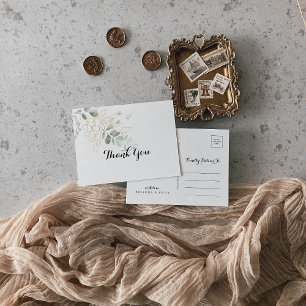 Carte postale Merci de calligraphie de feuillage v