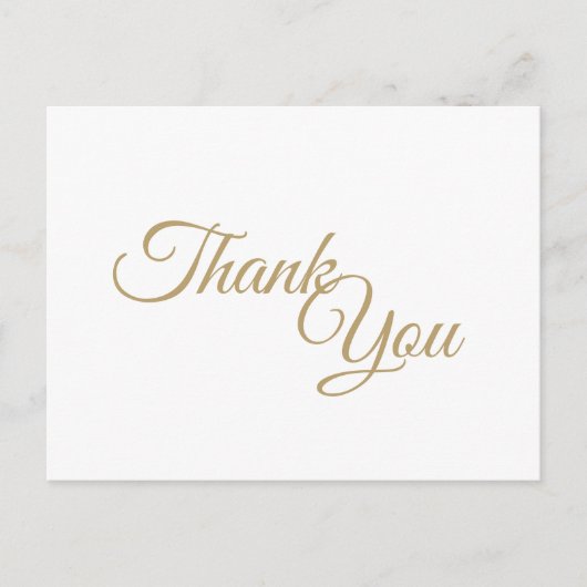 Carte Postale Merci de calligraphie simple or et blanc (Devant)