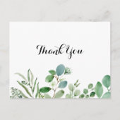 Carte Postale Merci de calligraphie végétale de l'eucalyptus ver (Devant)