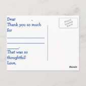 Carte postale MERCI de camion de vidange (personna (Dos)