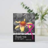 Carte postale Merci de cancer du sein rose ruban (Debout devant)