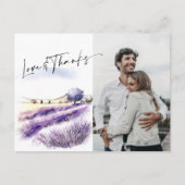 Carte Postale Merci de champ de fleurs de lavande (Devant)