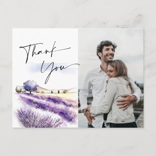 Carte Postale Merci de champ de fleurs de lavande (Devant)