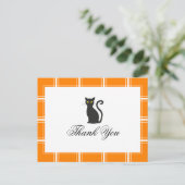 Carte Postale Merci de chat noir Halloween Orange (Debout devant)