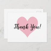 Carte Postale Merci de coeur rose pâle (Devant / Derrière)