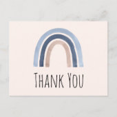 Carte Postale Merci de conception de Boho bleu et arc-en-ciel (Devant)