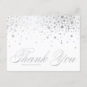 Carte Postale Merci de confetti à huile d'argent