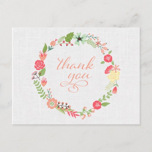 Carte postale Merci de couronne de fleurs (Devant)