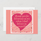 Carte Postale Merci de croire en moi Joyeuse Galentines Day (Devant / Derrière)