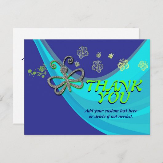 Carte postale Merci de danse éolien papillon (Devant / Derrière)