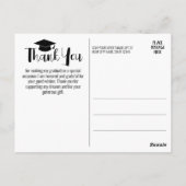 Carte Postale Merci de diplôme avec photo - Script noir (Dos)